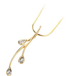 Moissanite 3-Stone Teardrop Pendant