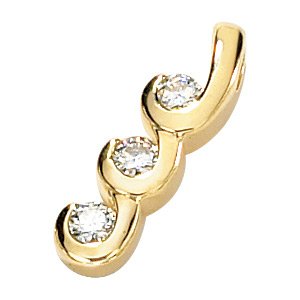 Moissanite 3-Stone Ocean Waves Necklace
