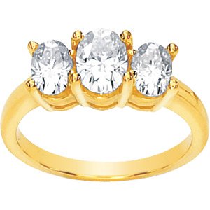 3-Stone Past, Present, Future Oval Moissanite Anniversary Band