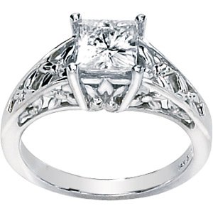 "Flowers in Bloom" Moissanite Solitaire Engagement Ring