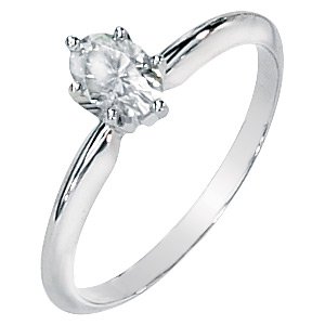Moissanite Oval Cut Engagement Ring .50 ct