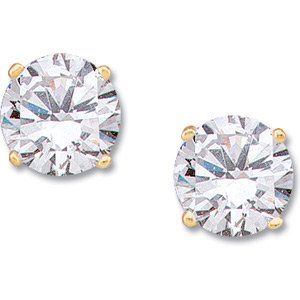 Moissanite Solitaire Earrings, 1 ct tw