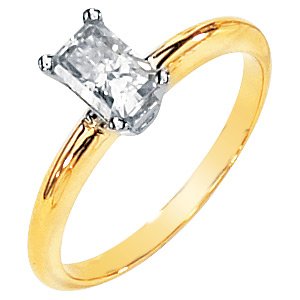 Emerald Cut Moissanite Engagement Ring .50 ct