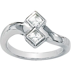 Square Brilliant Cut (Princess Style) Moissanite Promise Ring