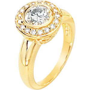"A Heart Surrounded by Love" Moissanite & Diamond Engagement Ring