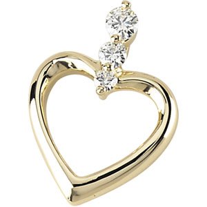 Moissanite Three Stone Heart Pendant