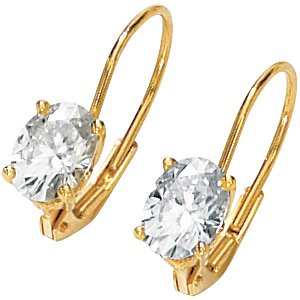 Moissanite Oval Scroll Setting Lever Back Earring*
