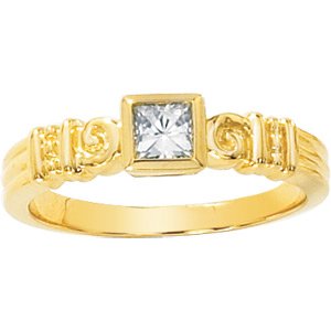 Retro Style Moissanite Princess (Square Brilliant Cut) Ring