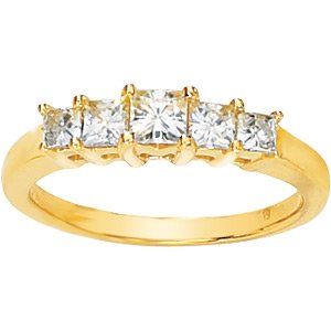 Five-Stone Moissanite Princess Style Anniversary Band