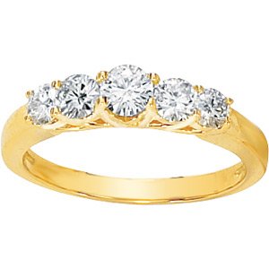 Five-Stone Moissanite Round Cut Anniversary Band