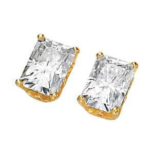 Emerald Cut Moissanite Earrings*