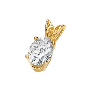 Oval Scroll Set Moissanite Pendant*