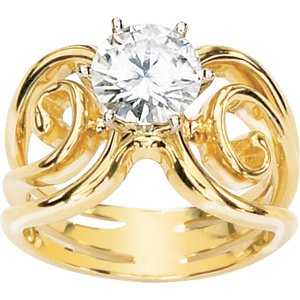 Modern Celtic Design Moissanite Solitaire Ring*