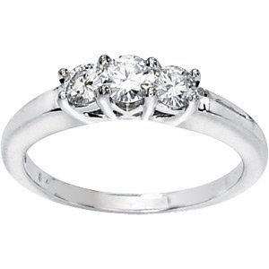Three Stone Moissnite Anniversary Ring .50 ct tw