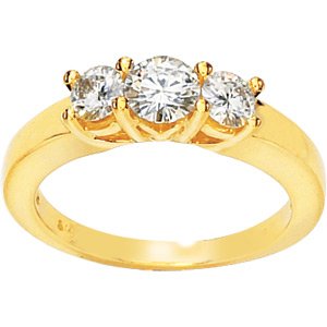 Three Stone Moissnite Anniversary Ring 1 ct tw