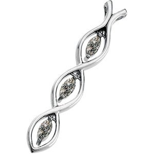 3-Stone Vertical Moissanite Marquise Pendant
