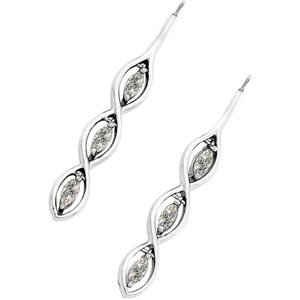 3-Stone Vertical Moissanite Marquise Earrings