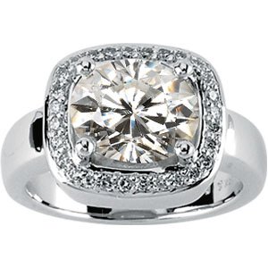 3 ct Moissanite and Diamond Dinner Ring
