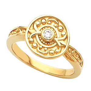 Etruscan Inspired Moissanite Ring