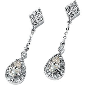 Moissanite and Diamond Classic Drop Earrings