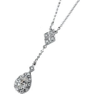 Moissanite and Diamond Classic Drop Necklace