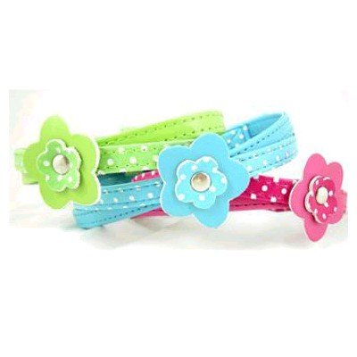 Pink Polka Flower Dog Collar