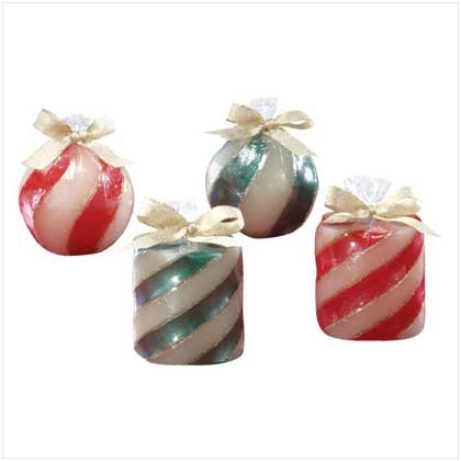 4 PC. RED & GREEN XMAS CANDLES