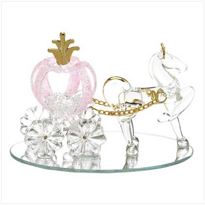 PUMPKIN COACH GLASS FIGURINE