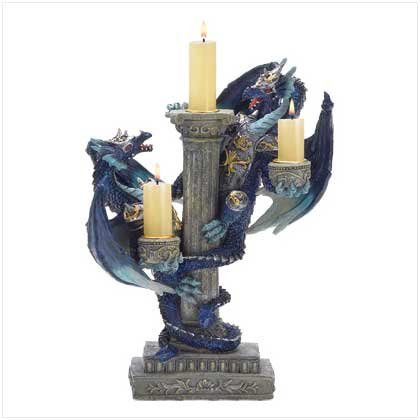 BLUE DRAGON CANDLEHOLDER