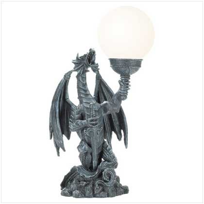 DRAGON WITH GLOBE TABLE LAMP