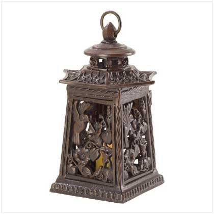 ASIAN BOTANICAL METAL LANTERN