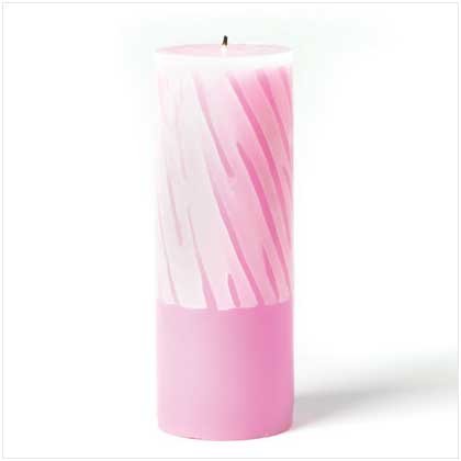 PINK AND WHITE PILLAR CANDLE