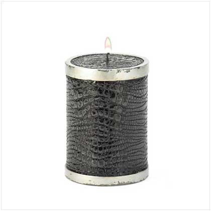 BLACK FAUX ALLIGATOR CANDLE