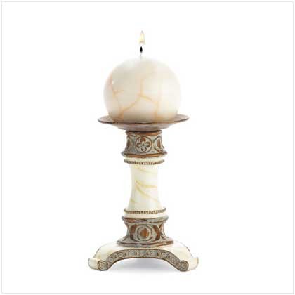 MARBLE CANDLEHOLDER WITH CANDLE