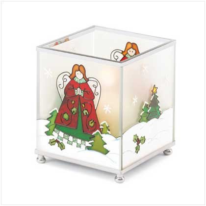 SQUARE CHRISTMAS ANGEL CANDLEHOLDER