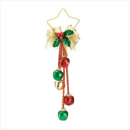 CHRISTMAS BELLS AND HOLLY ORNAMENT