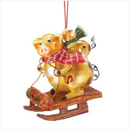 GOLDEN PIGS ORNAMENT
