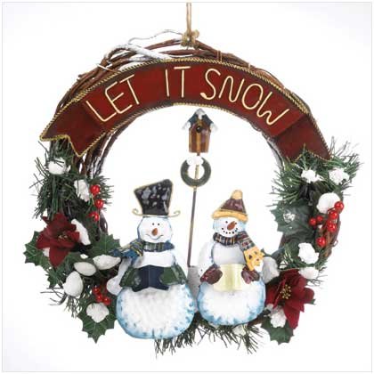 "LET IT SNOW" SNOWMEN WREATH