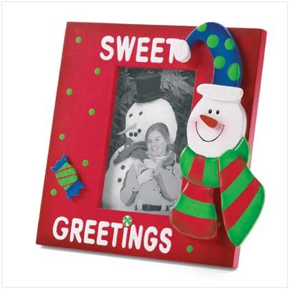 WOOD SNOWMAN PHOTO FRAME