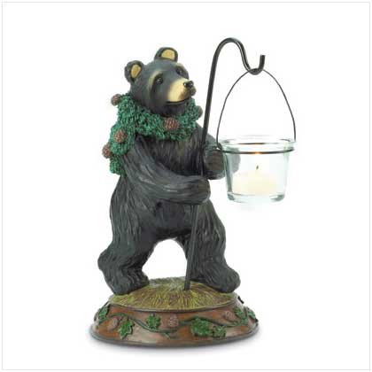 CHRISTMAS BEAR CANDLEHOLDER