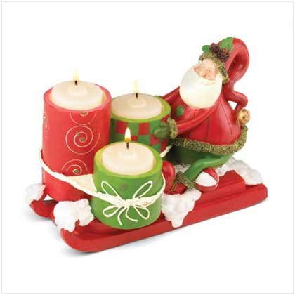 SANTA'S SLEIGH TEA-LIGHT HOLDER