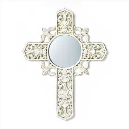 DISTRESSED CROSS MIRROR