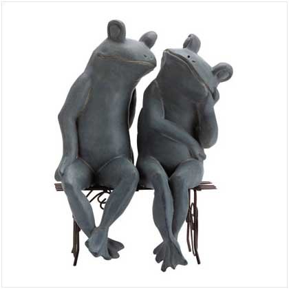 LOVING FROGS ON BENCH