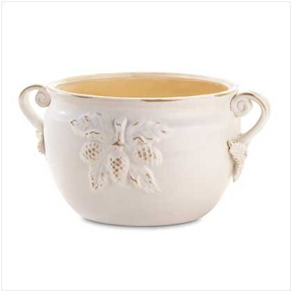 WHITE PORCELAIN BOWL PLANTER