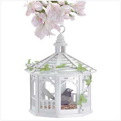 WHITE GAZEBO BIRDFEEDER