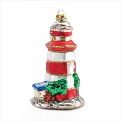 LIGHTHOUSE MERCURY GLASS ORNAMENT
