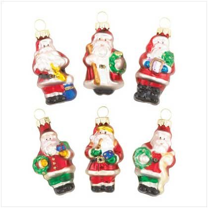 SANTA GLASS ORNAMENTS