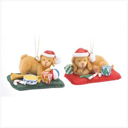 PUPPIES WITH GIFTS ORNAMENT
