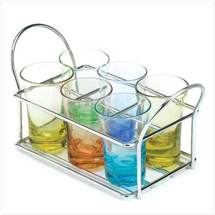 MULTI-COLOR SHOT GLASS SET