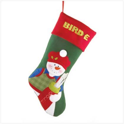 PLUSH GOLF SNOWMAN STOCKING